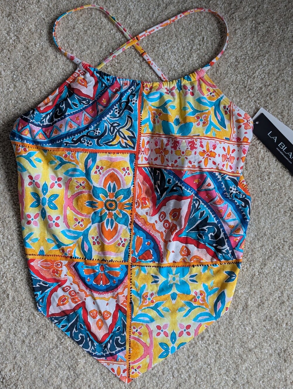 NWT La Blanca Multi Halter Swim Top - Sz 14
